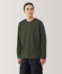 紳士 天竺編みクルーネック長袖Tシャツ