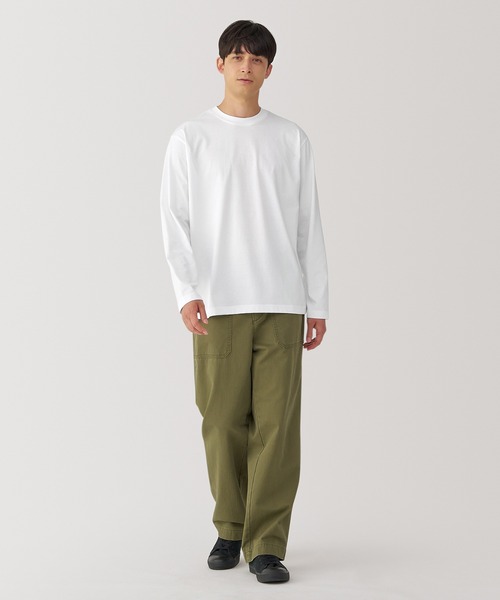 無印良品(ムジルシリョウヒン)の「紳士 天竺編みクルーネック長袖Tシャツ(Tシャツ/カットソー・メンズ・ダークグリーン/ブルー系/ブラック/ホワイト/バーガンディー/ダークネイビー・XL/L/M/S)」の7枚目の写真