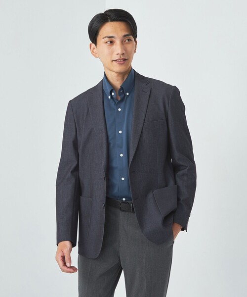 green label relaxing（グリーンレーベルリラクシング）の「TC ミニバーズアイ ボタンダウン ドレスシャツ -ストレッチ・イージーアイロン-（ビジネスシャツ・メンズ・ネイビー/コバルトブルー/ライトグレー・L/M/S/XL）」の4枚目の写真