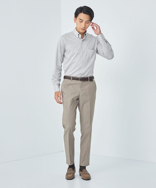 green label relaxing（グリーンレーベルリラクシング）の「TC ミニバーズアイ ボタンダウン ドレスシャツ -ストレッチ・イージーアイロン-（ビジネスシャツ・メンズ・ネイビー/コバルトブルー/ライトグレー・L/M/S/XL）」の5枚目の写真