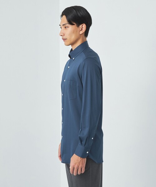 green label relaxing（グリーンレーベルリラクシング）の「TC ミニバーズアイ ボタンダウン ドレスシャツ -ストレッチ・イージーアイロン-（ビジネスシャツ・メンズ・ネイビー/コバルトブルー/ライトグレー・L/M/S/XL）」の11枚目の写真