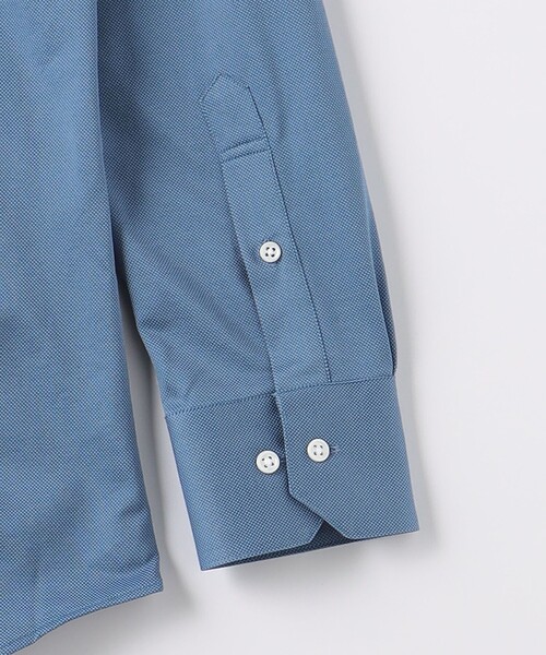 green label relaxing（グリーンレーベルリラクシング）の「TC ミニバーズアイ ボタンダウン ドレスシャツ -ストレッチ・イージーアイロン-（ビジネスシャツ・メンズ・ネイビー/コバルトブルー/ライトグレー・L/M/S/XL）」の16枚目の写真