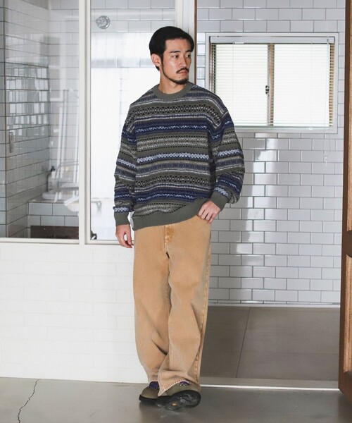 B:MING by BEAMS(ビーミングバイビームス)の「5ゲージ フェアアイル ニット(ニット/セーター・メンズ・ネイビー/オリーブ・SMALL/MEDIUM/LARGE/X-LARGE)」の3枚目の写真