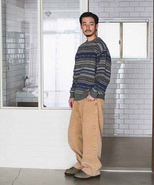 B:MING by BEAMS(ビーミングバイビームス)の「5ゲージ フェアアイル ニット(ニット/セーター・メンズ・ネイビー/オリーブ・SMALL/MEDIUM/LARGE/X-LARGE)」の4枚目の写真