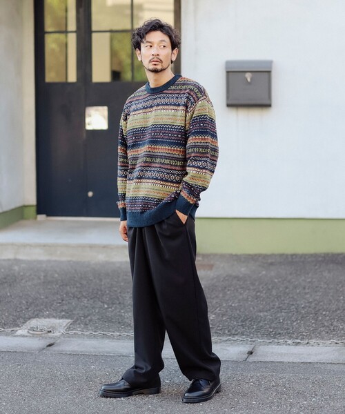 B:MING by BEAMS(ビーミングバイビームス)の「5ゲージ フェアアイル ニット(ニット/セーター・メンズ・ネイビー/オリーブ・SMALL/MEDIUM/LARGE/X-LARGE)」の8枚目の写真