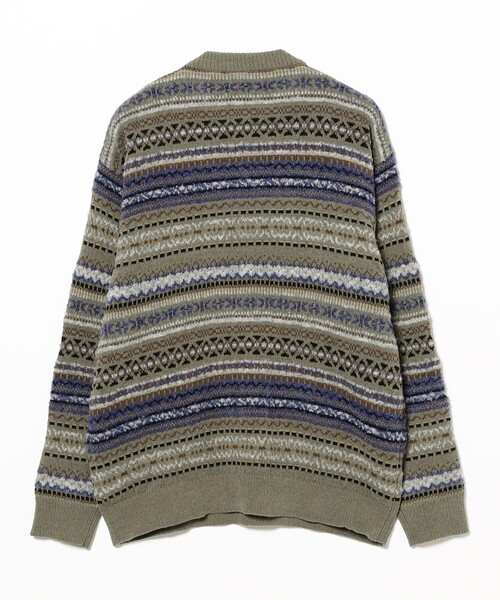 B:MING by BEAMS(ビーミングバイビームス)の「5ゲージ フェアアイル ニット(ニット/セーター・メンズ・ネイビー/オリーブ・SMALL/MEDIUM/LARGE/X-LARGE)」の17枚目の写真