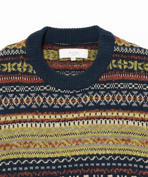 B:MING by BEAMS(ビーミングバイビームス)の「5ゲージ フェアアイル ニット(ニット/セーター・メンズ・ネイビー/オリーブ・SMALL/MEDIUM/LARGE/X-LARGE)」の20枚目の写真