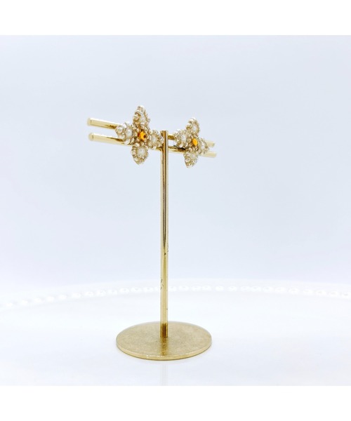 tone（トーン）の「【plumoon】ワンポイントフラワー尖った花弁(MA)（ピアス（両耳用）・レディース・オレンジ系その他・FREE）」の3枚目の写真