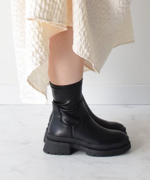 セール】【Bridget Birkin】モールドストレッチショートブーツ(543053 