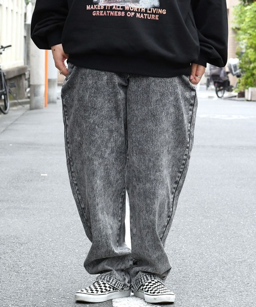 HALHAM(ハルハム)の「vintage like loose fit tapered denim pants/ヴィンテージ ライク ルーズフィット テーパード デニムパンツ【IR】(デニムパンツ・メンズ・ケミカルウォッシュ/ブラック系その他/ブラック・M/L/XL)」の7枚目の写真