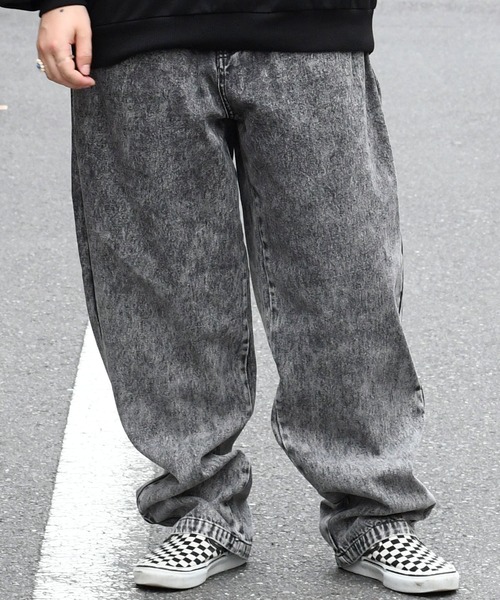 HALHAM(ハルハム)の「vintage like loose fit tapered denim pants/ヴィンテージ ライク ルーズフィット テーパード デニムパンツ【IR】(デニムパンツ・メンズ・ケミカルウォッシュ/ブラック系その他/ブラック・M/L/XL)」の11枚目の写真