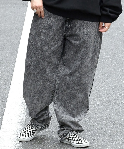 HALHAM(ハルハム)の「vintage like loose fit tapered denim pants/ヴィンテージ ライク ルーズフィット テーパード デニムパンツ【IR】(デニムパンツ・メンズ・ケミカルウォッシュ/ブラック系その他/ブラック・M/L/XL)」の13枚目の写真