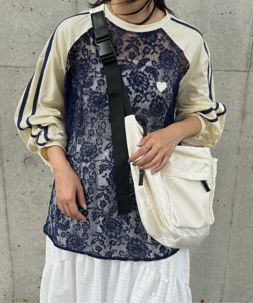 kutir(クティール)の「レースラグランハートロンT(Tシャツ/カットソー・レディース・その他/カーキ/ブラック/ボルドー/ホワイト・FREE)」の5枚目の写真