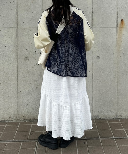 新品　lululogette 定価¥2万2000円　コンパクトコットン袖レース セール】袖口レースカットTOPS（Tシャツ/カットソー）｜Unitage
