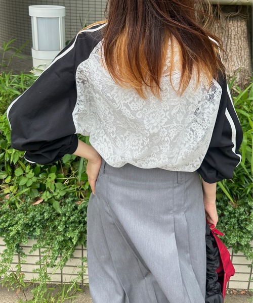 新品　lululogette 定価¥2万2000円　コンパクトコットン袖レース セール】袖口レースカットTOPS（Tシャツ/カットソー）｜Unitage