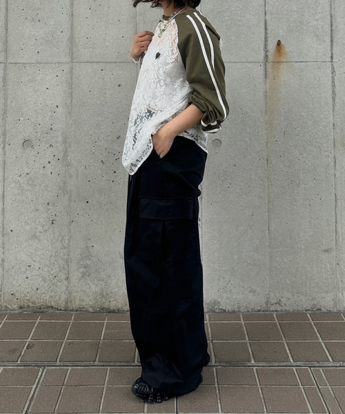 kutir(クティール)の「レースラグランハートロンT(Tシャツ/カットソー・レディース・その他/カーキ/ブラック/ボルドー/ホワイト・FREE)」の20枚目の写真