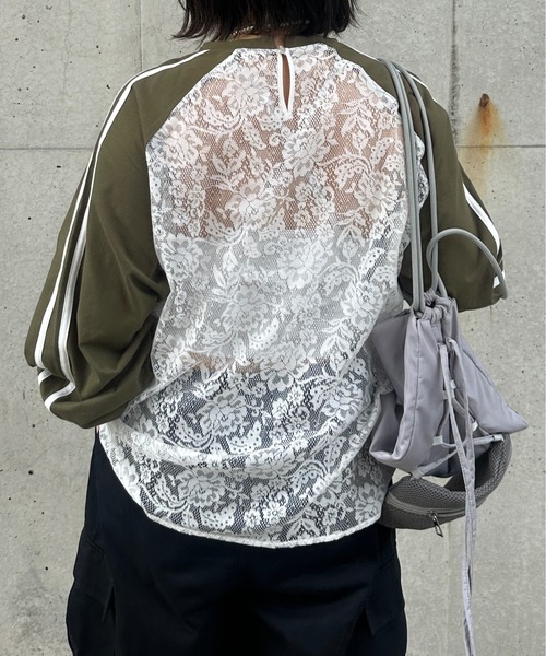 セール】レースラグランハートロンT（Tシャツ/カットソー