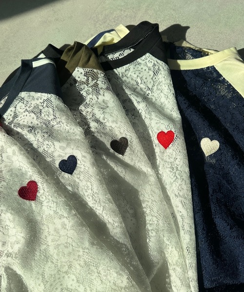 セール】レースラグランハートロンT（Tシャツ/カットソー