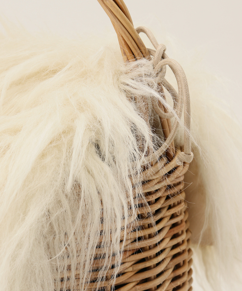SLOBE IENA(スローブイエナ)の「BAGMATI/バグマティ ファーカゴバッグ BBK24-SS28-FUR(かごバッグ・レディース・アイボリー・FREE)」の17枚目の写真