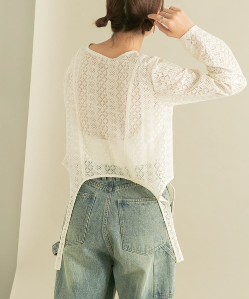 KBF（ケイビーエフ）の「フロントホックレースプルオーバー（Tシャツ/カットソー・レディース・ブラック/アイボリー・ONE）」の11枚目の写真