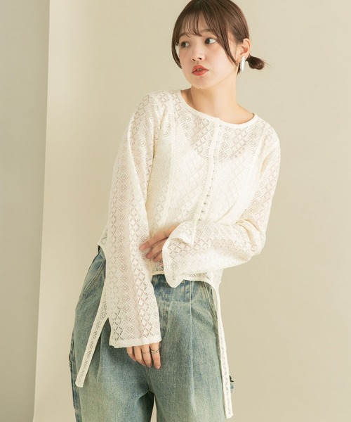 KBF（ケイビーエフ）の「フロントホックレースプルオーバー（Tシャツ/カットソー・レディース・ブラック/アイボリー・ONE）」の12枚目の写真