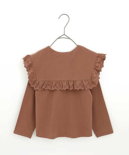 p.premier（ピードットプルミエ）の「レース使いの大きな衿の長袖Tシャツ（Tシャツ/カットソー・キッズ・ブラック/アイボリー/ブラウン・90/100/110/120/80/130/140）」の11枚目の写真