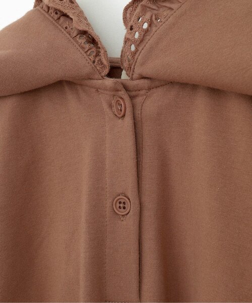 p.premier（ピードットプルミエ）の「レース使いの大きな衿の長袖Tシャツ（Tシャツ/カットソー・キッズ・ブラック/アイボリー/ブラウン・90/100/110/120/80/130/140）」の7枚目の写真