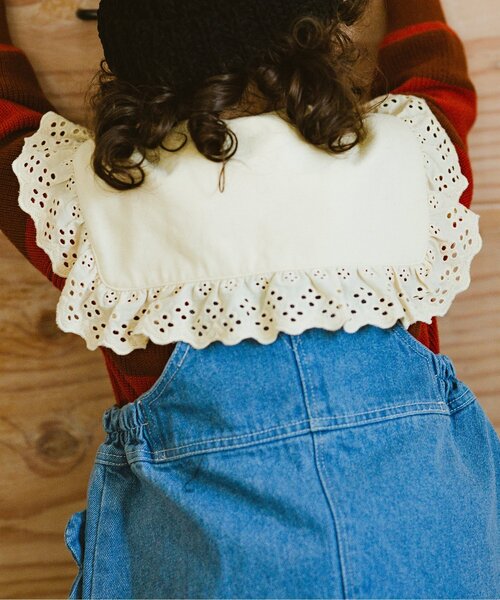 p.premier（ピードットプルミエ）の「レース使いの大きな衿の長袖Tシャツ（Tシャツ/カットソー・キッズ・ブラック/アイボリー/ブラウン・90/100/110/120/80/130/140）」の15枚目の写真