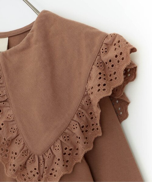 p.premier（ピードットプルミエ）の「レース使いの大きな衿の長袖Tシャツ（Tシャツ/カットソー・キッズ・ブラック/アイボリー/ブラウン・90/100/110/120/80/130/140）」の22枚目の写真