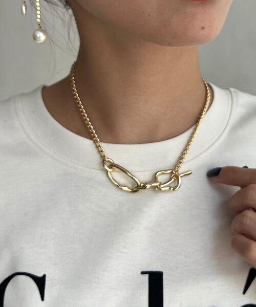 Chez toi（シェトワ）の「ダブルチェーンネックレス（ネックレス・レディース・シルバー/ゴールド・FREE）」の2枚目の写真