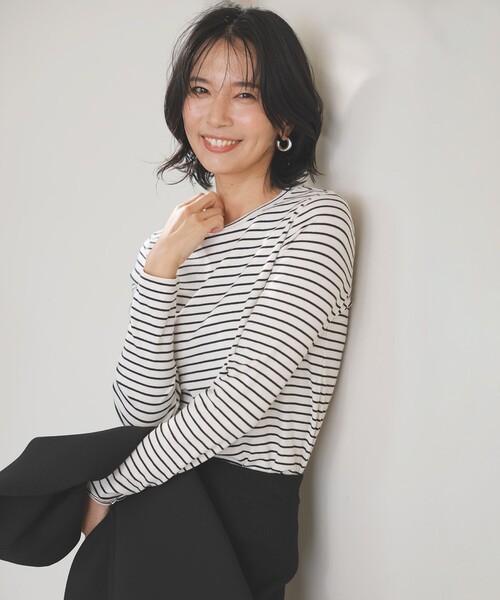 セール】コットンカシミヤ クルーネックカットソー（Tシャツ