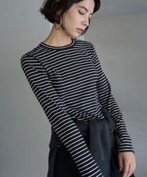 コットンカシミヤ クルーネックカットソー