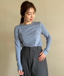 コットンカシミヤ クルーネックカットソー