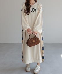 SHIENAS（シエナス）の「スウェットパッチワークロングワンピース（ワンピース）」