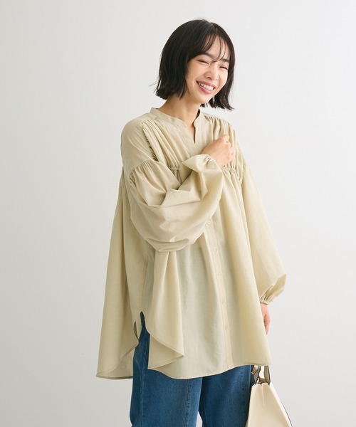 Green Parks(グリーンパークス)の「シャーリングボリュームチュニック(チュニック・レディース・アイボリー/オリーブ/チャコールグレー・FREE)」の15枚目の写真