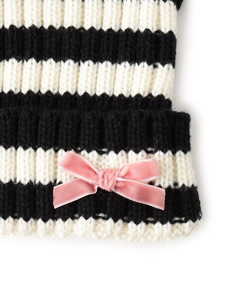 SHOO・LA・RUE（シューラルー）の「◆ネコ耳ワッチ（ニットキャップ/ビーニー・キッズ・パープル系1/アイボリー系2/ブラック・99）」の6枚目の写真