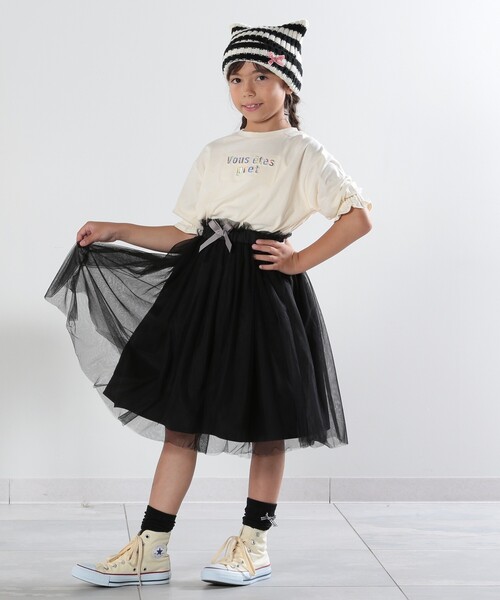 SHOO・LA・RUE（シューラルー）の「◆ネコ耳ワッチ（ニットキャップ/ビーニー・キッズ・パープル系1/アイボリー系2/ブラック・99）」の8枚目の写真