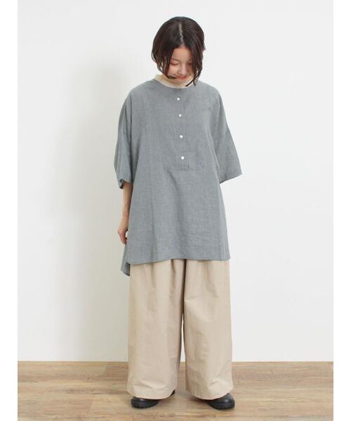 Samansa Mos2（サマンサ モスモス）の「千鳥格子柄クレリックオーバーシャツ（シャツ/ブラウス・レディース・ブルー/チャコールグレー/ブラック/ブラウン・F）」の14枚目の写真