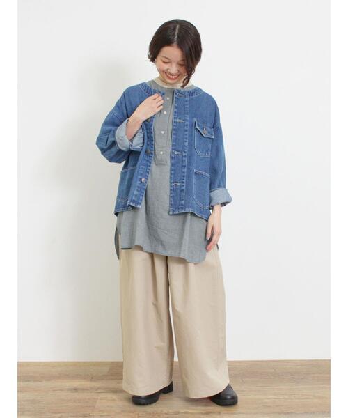 Samansa Mos2（サマンサ モスモス）の「千鳥格子柄クレリックオーバーシャツ（シャツ/ブラウス・レディース・ブルー/チャコールグレー/ブラック/ブラウン・F）」の15枚目の写真