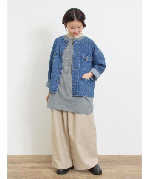 Samansa Mos2（サマンサ モスモス）の「千鳥格子柄クレリックオーバーシャツ（シャツ/ブラウス・レディース・ブルー/チャコールグレー/ブラック/ブラウン・F）」の16枚目の写真