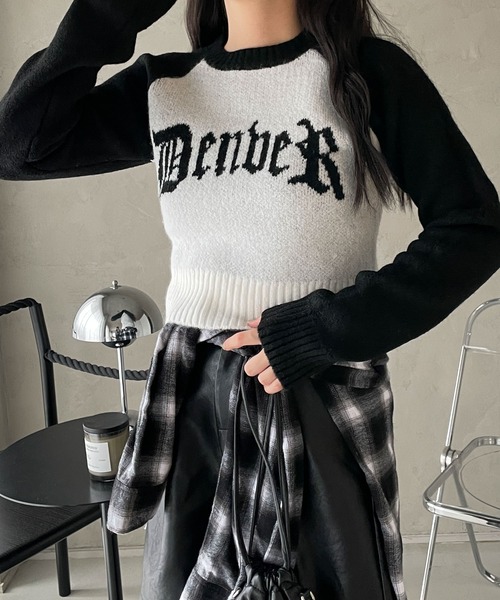 WEGO（ウィゴー）の「WEGO/フラッフィーグラフィックちびニット（ニット/セーター・レディース・ブラック/オフホワイト/杢グレー/ブラック系その他/その他4/アイボリー/その他1/その他2/その他3・FREE）」の7枚目の写真