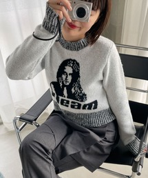 WEGO | WEGO/【24年秋冬新作】フラッフィーグラフィックちびニット(ニット/セーター)