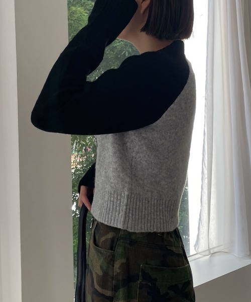 WEGO（ウィゴー）の「WEGO/フラッフィーグラフィックちびニット（ニット/セーター・レディース・ブラック/オフホワイト/杢グレー/ブラック系その他/その他4/アイボリー/その他1/その他2/その他3・FREE）」の18枚目の写真