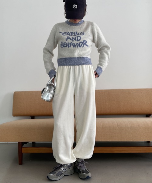 WEGO（ウィゴー）の「WEGO/フラッフィーグラフィックちびニット（ニット/セーター・レディース・ブラック/オフホワイト/杢グレー/ブラック系その他/その他4/アイボリー/その他1/その他2/その他3・FREE）」の16枚目の写真