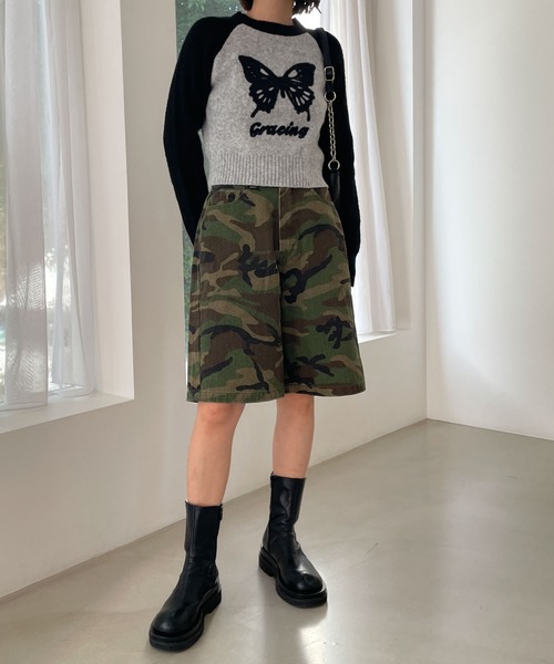 WEGO（ウィゴー）の「WEGO/フラッフィーグラフィックちびニット（ニット/セーター・レディース・ブラック/オフホワイト/杢グレー/ブラック系その他/その他4/アイボリー/その他1/その他2/その他3・FREE）」の11枚目の写真