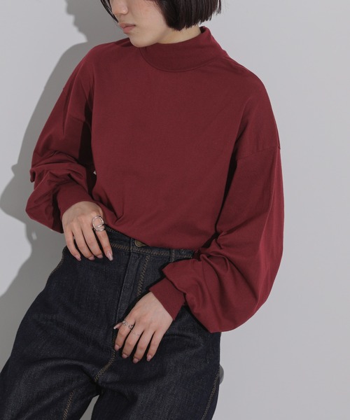n'OrLABEL(ノアールレーベル)の「タートルボリューム袖ロンT(Tシャツ/カットソー・レディース・ボルドー/オフホワイト/ブラック/チャコールグレー・2/1)」の15枚目の写真