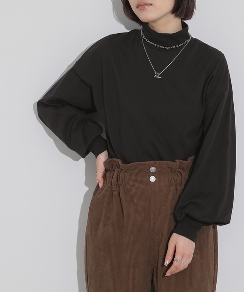 n'OrLABEL(ノアールレーベル)の「タートルボリューム袖ロンT(Tシャツ/カットソー・レディース・ボルドー/オフホワイト/ブラック/チャコールグレー・2/1)」の22枚目の写真