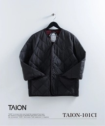 【TAION(タイオン)】〈ユニセックス〉シティ パイピングVネック ダウンカーディガン