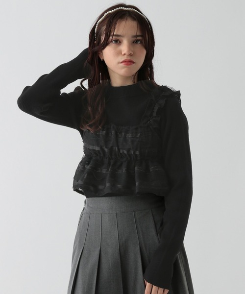 GLOBAL WORK(グローバルワーク)の「2SETメルティ*ビスチェ/AND YUA ANY/142322(ニット/セーター・キッズ・グレー×サックスブルー/ブラック×ブラック・150cm/160cm)」の17枚目の写真