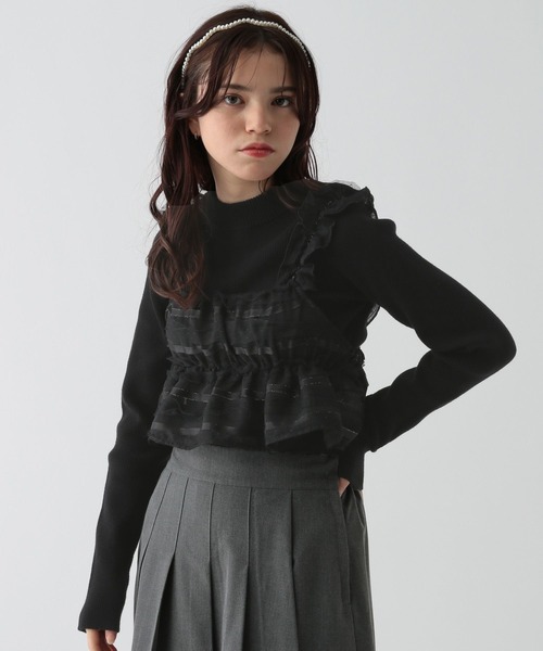 GLOBAL WORK(グローバルワーク)の「2SETメルティ*ビスチェ/AND YUA ANY/142322(ニット/セーター・キッズ・グレー×サックスブルー/ブラック×ブラック・150cm/160cm)」の18枚目の写真